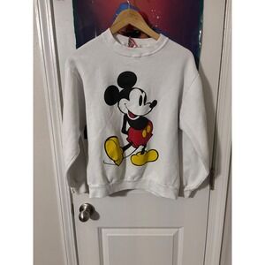 Vintage Disney Designs Mickey Mouse Sweatshirt White Crewneck Made in USA Medium